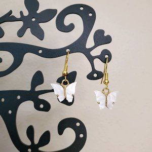 White Butterfly Earrings NEW